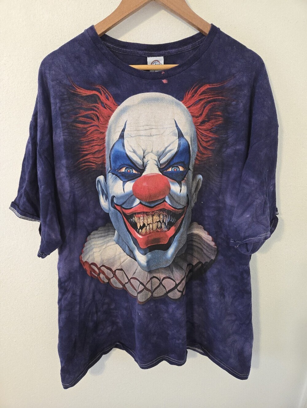Clown Delta Pro Weight T shirt Mens XXXL 3XL Tee Evil Scary Halloween Tie Dye